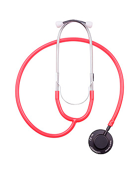 LuxaScope Sonus Flat Flex Stethoskop rot, Flachkopfstethoskop mit Wechselmembran, Luxamed, medishop.de