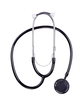 LuxaScope Sonus Flat Flex Stethoskop schwarz, Flachkopfstethoskop mit Wechselmembran, Luxamed, medishop.de