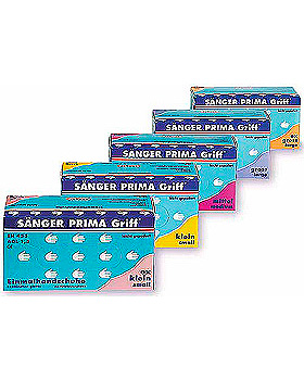 Untersuchungshandschuhe PRIMA Griff, Gre M, Latex, leicht gepudert, 100 Stck, Snger, medishop.de