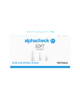 alphacheck soft Pen-Nadeln 8 mm mit alphacheck Entsorgungsbox 0,2 Ltr., Alphacheck, medishop.de