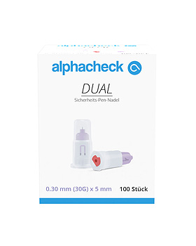 alphacheck DUAL Sicherheits-Pen-Nadeln 30 G x 5 mm (100 Stck.), Alphacheck, medishop.de