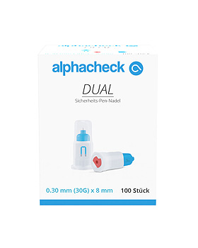 alphacheck DUAL Sicherheits-Pen-Nadeln 30 G x 8 mm (100 Stck.), Alphacheck, medishop.de