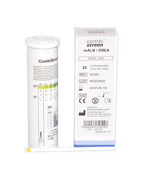 CombiScreen mALB / CREA Harnteststreifen (25 Stck.), Analyticon, medishop.de