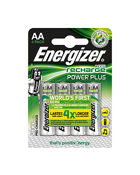Energizer NiMH Akkumulatoren Power Plus Mignon AA HR6 1,2 V (4er-Pack), Batterien, medishop.de