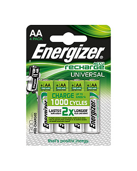 Energizer NiMH Akkumulatoren Universal Mignon AA HR6 1,2 V (4er-Pack), Batterien, medishop.de
