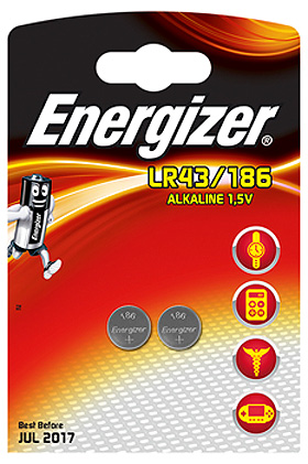 Energizer Spezialbatterie 186, Typ LR43 1,5 V (2er-Pack)#E301536501#, Batterien, medishop.de