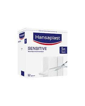 Hansaplast Sensitive Wundschnellverband wei, 5 m x 6 cm, Beiersdorf, medishop.de