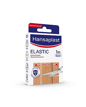 Hansaplast Elastic Wundschnellverband hautfarben, 1 m x 6 cm, Beiersdorf, medishop.de