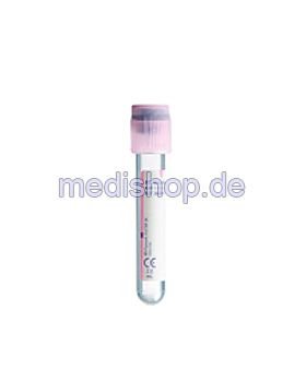 BD Vacutainer EDTA Plus Röhrchen aus PET, 2 ml, 3,6 mg K2 EDTA, 75x13 mm,, 100 Stück, Becton Dickinson, medishop.de