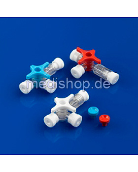 BD Connecta Plus 3 Dreiwegehahn, ohne Schlauch, blau, 100 Stück, Becton Dickinson, medishop.de