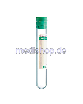 BD Vacutainer Plasmarhrchen aus Glas, 17 IU Natrium-Heparin (100 Stck.), Becton Dickinson, medishop.de