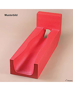 Beinlagerungsschiene mit PU-Beschichtung blau, Fersenausschnitt, Beinlnge 75 cm, Sonderanfertigung!, Bisanz, medishop.de