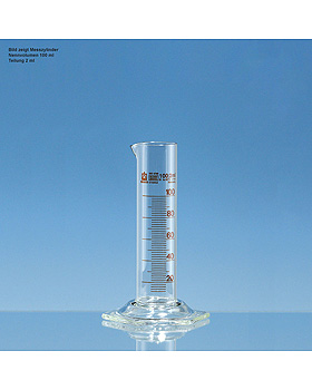 Messzylinder, SILBERBRAND-ETERNA, 250 ml:5 ml, Boro 3.3, braun graduiert, 2 Stck, Brand/Merz & Co., medishop.de
