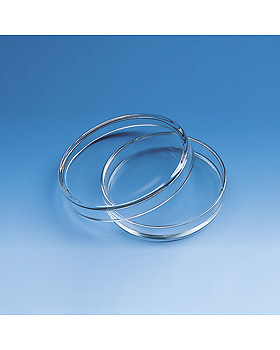Petrischale,Natron-Kalk-Glas,ohne Nocken mit Deckel-Ø 40 mm, Höhe Unterteil 12 mm, 10 Stück, Brand/Merz & Co., medishop.de