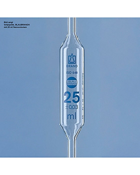 Vollpipette, BLAUBRAND, Klasse AS, 2 ml 1 Marke, AR-Glas, DE-M gekennzeichnet, 12 Stck, Brand/Merz & Co., medishop.de