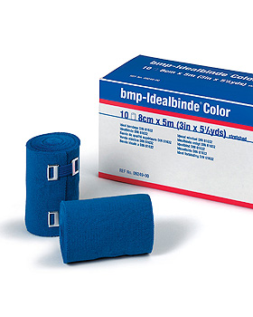 Idealbinde Color 5 m x 8 cm, blau, in Zellglas, 10 Binden, BSN medical, medishop.de