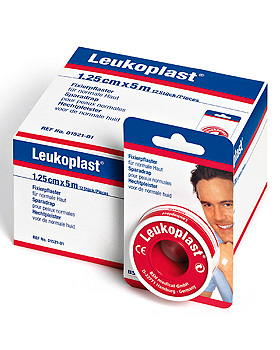 Leukoplast Rollenpflaster im Schutzring m. Eurolasche 5,0 m x 1,25 cm hautfarben, 12 Rollen, BSN medical, medishop.de