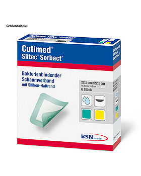 Cutimed Siltec Sorbact B Schaumverband 12,5 x 12,5 cm, steril (12 Stck.), BSN medical, medishop.de