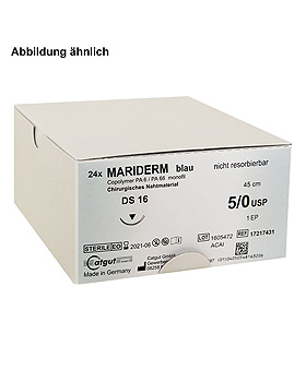MARIDERM DS 19 3/0=2, blau, monofil, Nahtmaterial Fadenlänge 45 cm (24 Stck.), Catgut, medishop.de