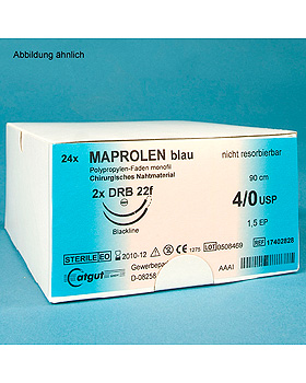 MAPROLEN DS 19 5/0=1, monofil, blau Nahtmaterial Fadenlnge 45 cm, (24Stck.), Catgut, medishop.de