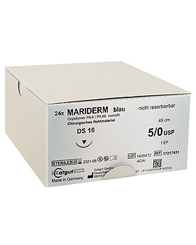 MARIDERM DS 16 5/0=1, blau, monofil, Nahtmaterial Fadenlnge 45 cm (24 Stck.), Catgut, medishop.de