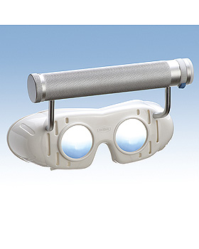 Nystagmusbrille nach Blessing mit Batteriegriff und festen Glsern, DEHAG, medishop.de