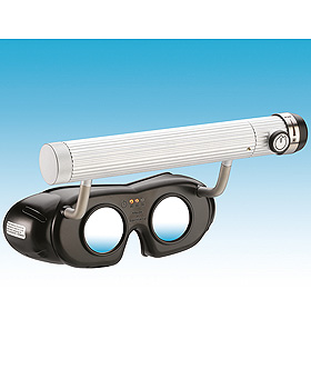 LED Nystagmusbrille schwarz Batterieversion, DEHAG, medishop.de