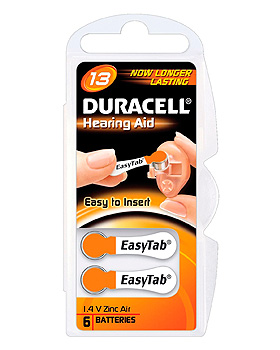 Batterie Activair Typ DA 13, 1,45 V fr Hrgerte, 6 Stck, Duracell, medishop.de