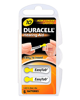 Batterie Activair Typ DA 230/10, 1,45 V fr Hrgerte, 6 Stck, Duracell, medishop.de