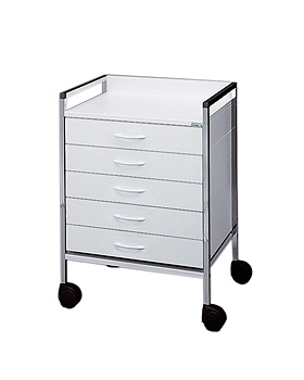 Variocar 60 Basiswagen, 833 mm hoch, mit 5 Schubladen, weiß, Haeberle, medishop.de