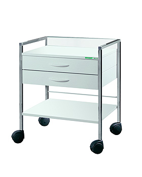 Variocar 60 Basiswagen, 833 mm hoch, mit 2 Schubladen, wei, Haeberle, medishop.de