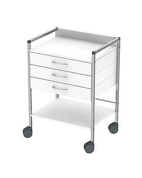 Variocar 60 Basiswagen, 833 mm hoch, mit 3 Schubladen, wei, Haeberle, medishop.de