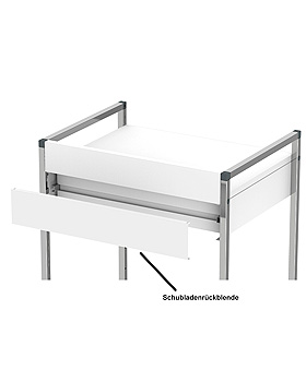 Schubladenrckblende wei, 100 mm hoch, fr Variocar 60, Haeberle, medishop.de