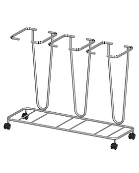 Wsche- und Abfallsammler Picco Novo 60/III, pulverbeschichtet, Haeberle, medishop.de