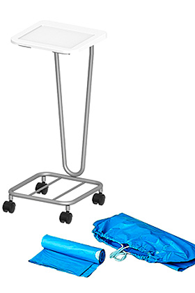 Wsche- und Abfallsammler Picco Novo 60/I, pulverbeschichtet, Haeberle, medishop.de