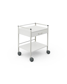 Basiswagen 08/16, 703 mm hoch, mit 1 Schublade, weiß, Haeberle, medishop.de