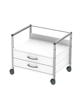 Variocar Viva 60 Unterfahrwagen 518 mm hoch, mit 2 Schubladen, wei, Haeberle, medishop.de