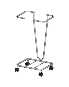 Wsche- und Abfallsammler Picco Novo 120 Q, pulverbeschichtet, Haeberle, medishop.de