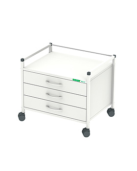 Unterfahrwagen 08/16, 518 mm hoch, mit 3 Schubladen, wei, Haeberle, medishop.de