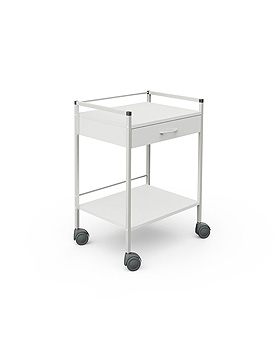 Basiswagen 08/16, 833 mm hoch, mit 1 Schublade, wei, Haeberle, medishop.de