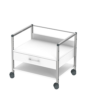 Variocar 60 Unterfahrwagen, 518 mm hoch, mit 1 Schublade, wei,, Haeberle, medishop.de