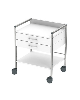 Variocar 60 Basiswagen, 733 mm hoch, mit 2 Schubladen, wei, Haeberle, medishop.de