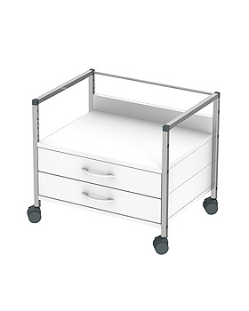 Variocar 60 Unterfahrwagen, 518 mm hoch, mit 2 Schubladen, wei,, Haeberle, medishop.de