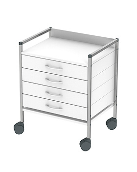 Variocar 60 Basiswagen, 833 mm hoch, mit 4 Schubladen, wei, Haeberle, medishop.de