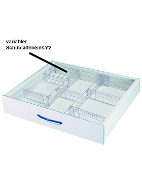 Schubladeneinsatz 60 mit variabler Einteilung fr Vielzweckwagen 08/16, Haeberle, medishop.de