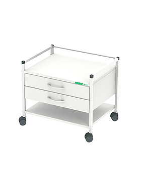 Unterfahrwagen 08/16, 518 mm hoch, mit 2 Schubladen, weiß, Haeberle, medishop.de