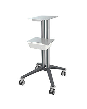 bravo Basiswagen 5, grau, mit Metall- Ablageplatten und Ablageschale, Haeberle, medishop.de