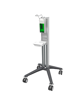 bravo Hygienewagen 1, grau, mit Desinfektionsmittelspender,, Haeberle, medishop.de