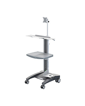 fuego Computerwagen 2, grau mit 1 ABS-Ablageplatte, Haeberle, medishop.de