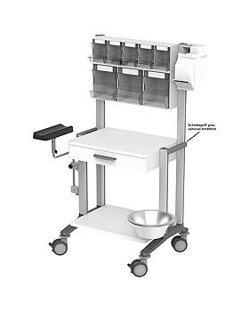 doppio 60 Funktionswagen, wei, PicBox-Plus, mit 2 Ablageplatten,, Haeberle, medishop.de